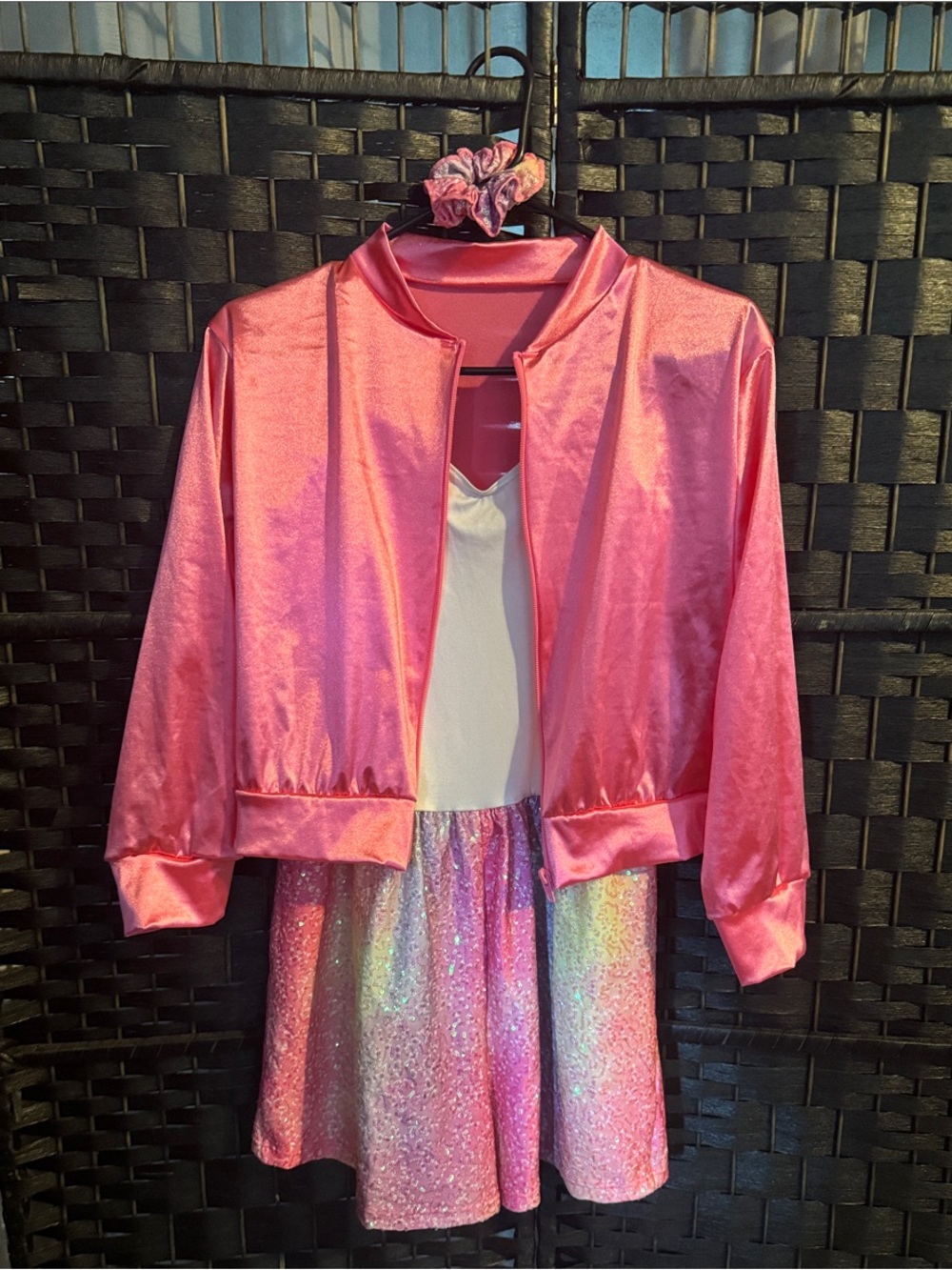 Weissman Shiny Pink Jacket and Sparkle Skirt Costume Set